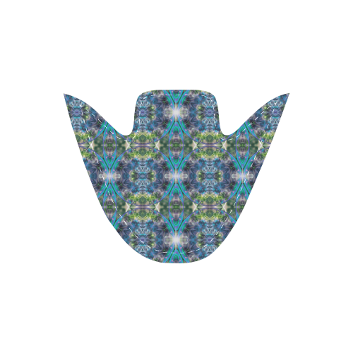 Fractal Kaleidoscope Mosaic -  Cyan Green Women's Slip-on Canvas Shoes (Model 019)