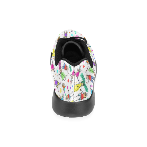 Multicolored HAPPY PEOPLE Line Drawing Women’s Running Shoes (Model 020)