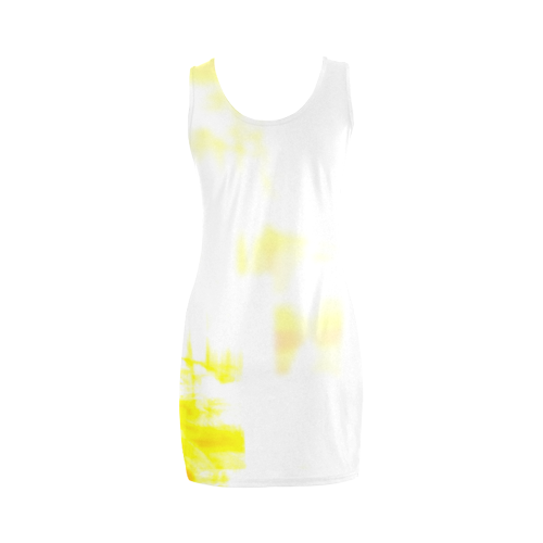 Abstract grunge yellow white VAS2 Medea Vest Dress (Model D06)