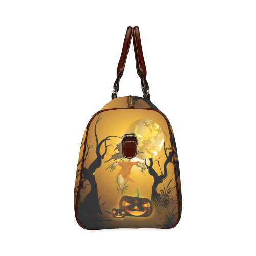Funny scarecrow with punpkin Waterproof Travel Bag/Large (Model 1639)