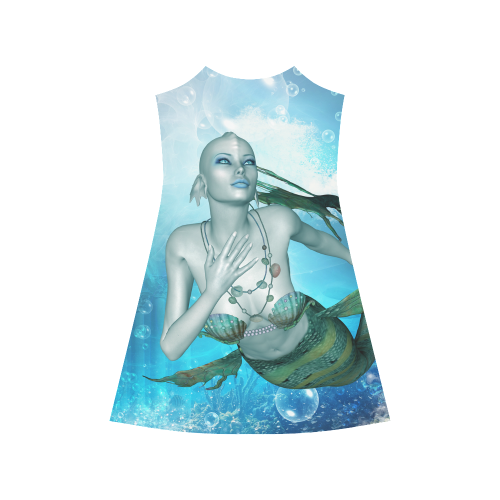 Wonderful mermaid in blue colors Alcestis Slip Dress (Model D05)