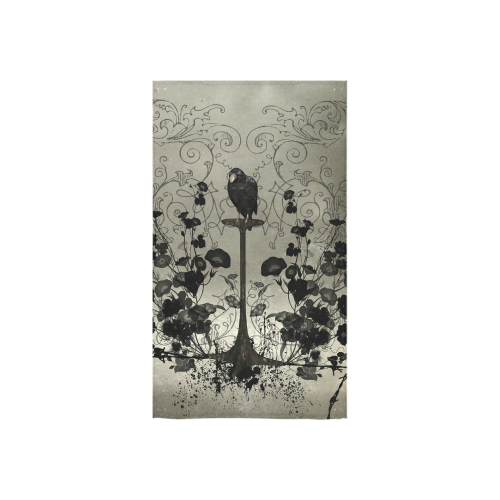 Crow with flowers on vintage background Custom Towel 16"x28"