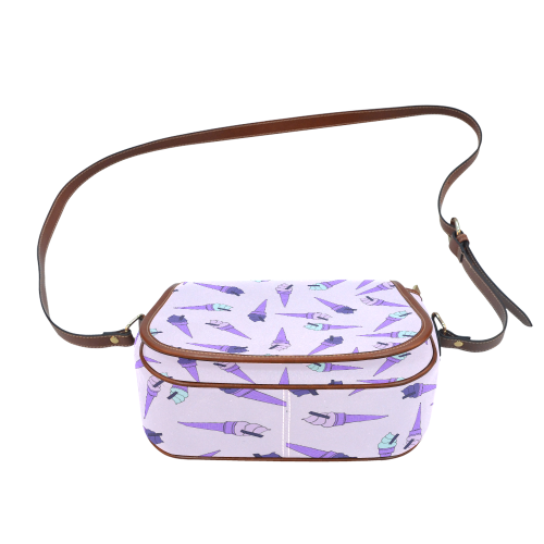 Purple Ice Cream Fun Saddle Bag/Small (Model 1649) Full Customization