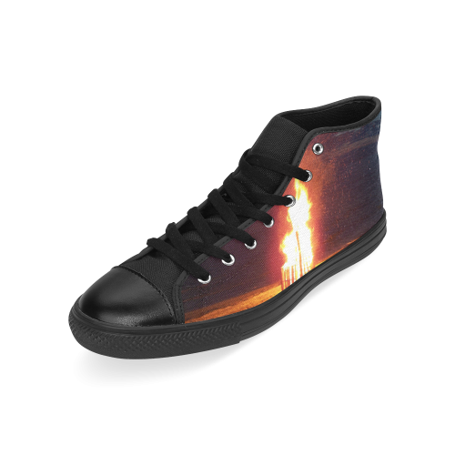 Beach Bonfire Blazing Men’s Classic High Top Canvas Shoes /Large Size (Model 017)