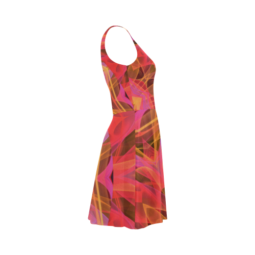 Abstract Peach Violet Mandala Ribbon Candy Lace Atalanta Sundress (Model D04)