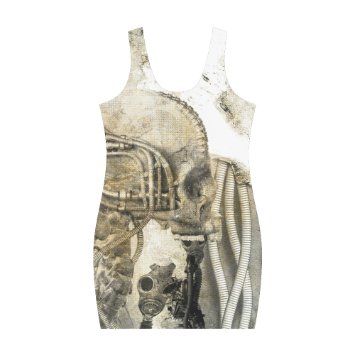 Awesome technical skull, vintage design Medea Vest Dress (Model D06)