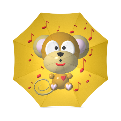 Cute Critters With Heart: Musical Monkey Foldable Umbrella (Model U01)