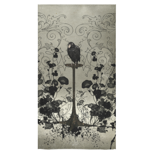 Crow with flowers on vintage background Bath Towel 30"x56"