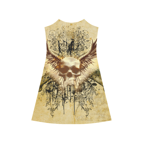 Amazing skull, wings and grunge Alcestis Slip Dress (Model D05)