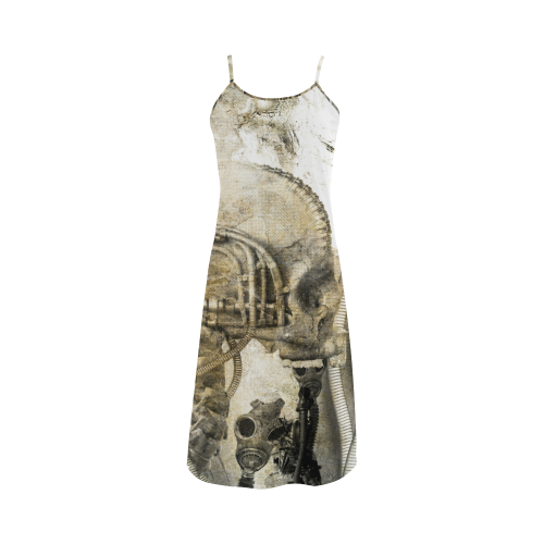 Awesome technical skull, vintage design Alcestis Slip Dress (Model D05)
