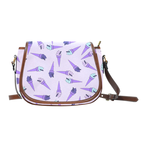 Purple Ice Cream Fun Saddle Bag/Small (Model 1649) Full Customization