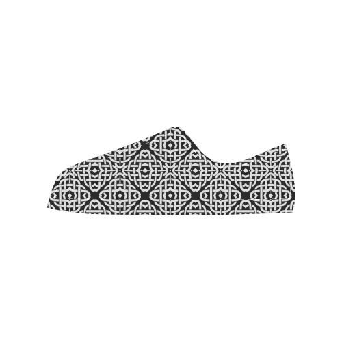 CELTIC KNOT pattern - black white Women's Classic Canvas Shoes (Model 018)