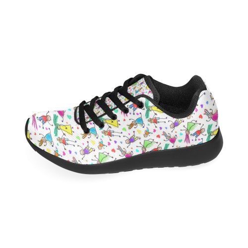 Multicolored HAPPY PEOPLE Line Drawing Women’s Running Shoes (Model 020)