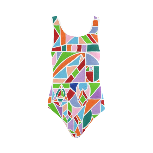 Sacred Geometry Vest One Piece Swimsuit (Model S04)