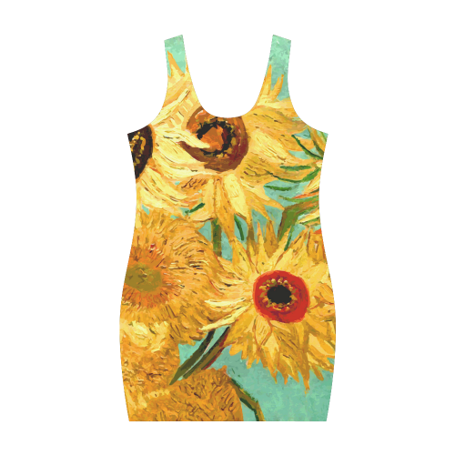 Van Gogh Sunflowers Floral Medea Vest Dress (Model D06) ID D602109