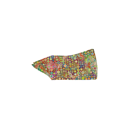 Multicolored RETRO POLKA DOTS pattern Women's Slip-on Canvas Shoes (Model 019)