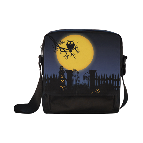 Happy Halloween with  a owl in the night Crossbody Nylon Bags (Model 1633)