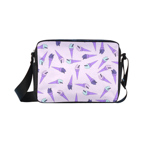 Purple Ice Cream Fun Classic Cross-body Nylon Bags (Model 1632)