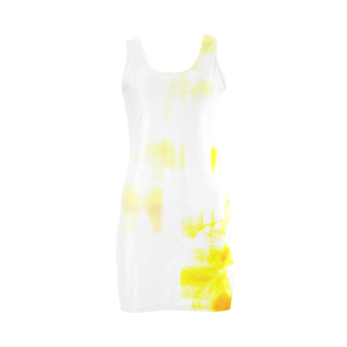 Abstract grunge yellow white VAS2 Medea Vest Dress (Model D06)