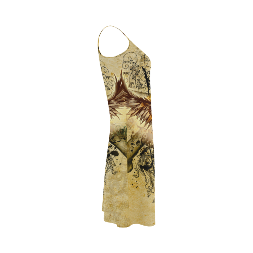 Amazing skull, wings and grunge Alcestis Slip Dress (Model D05)
