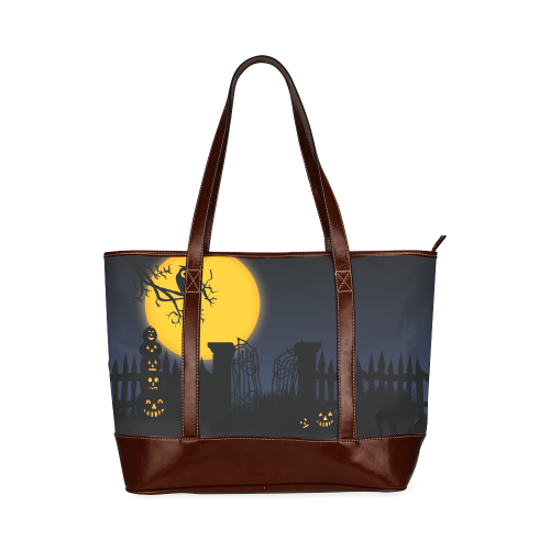 Happy Halloween with  a owl in the night Tote Handbag (Model 1642)