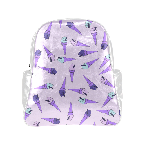 Purple Ice Cream Fun Multi-Pockets Backpack (Model 1636)