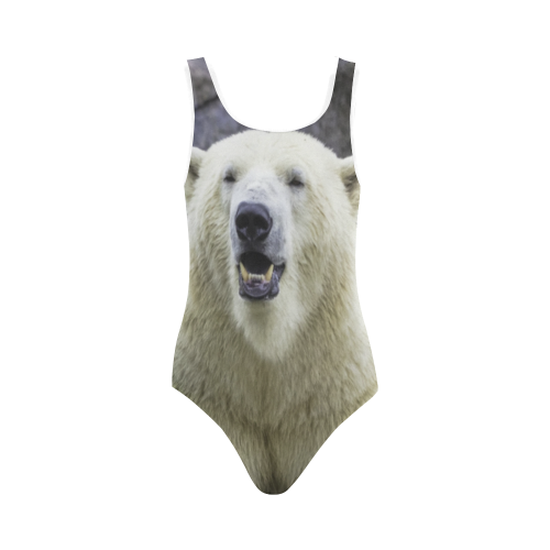 Cute Zoo Polar Bear Vest One Piece Swimsuit (Model S04)