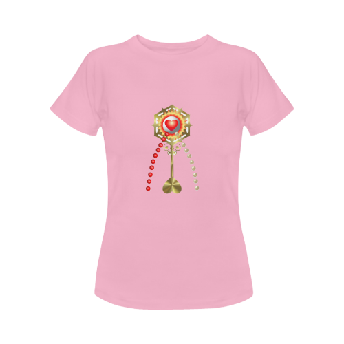 Catholic Holy Communion: Divine Mercy - Pink Women's Classic T-Shirt (Model T17）