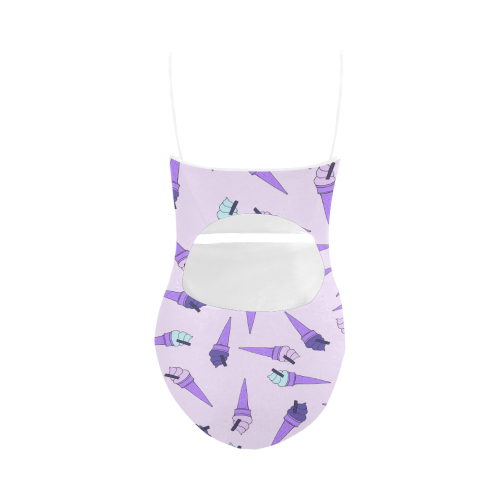 Purple Ice Cream Fun Strap Swimsuit ( Model S05)