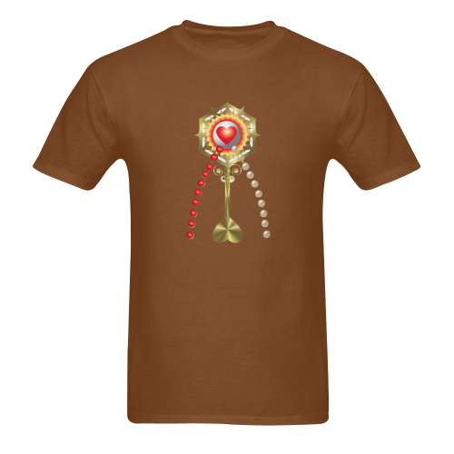 Catholic Holy Communion: Divine Mercy - Chocolate Brown Men's T-Shirt in USA Size (Two Sides Printing)