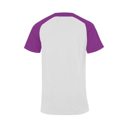 Catholic Holy Communion: Divine Mercy - Purple Sleeves Men's Raglan T-shirt Big Size (USA Size) (Model T11)