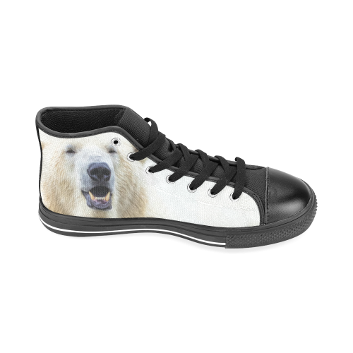 Cute  Zoo Polar Bear Men’s Classic High Top Canvas Shoes /Large Size (Model 017)