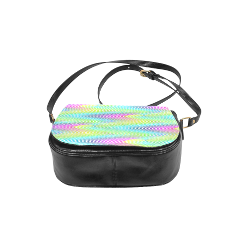 NEON colored WAVES STRIPES pattern Classic Saddle Bag/Small (Model 1648)