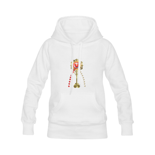 Catholic Holy Communion: Divine Mercy - White Women's Classic Hoodies (Model H07)