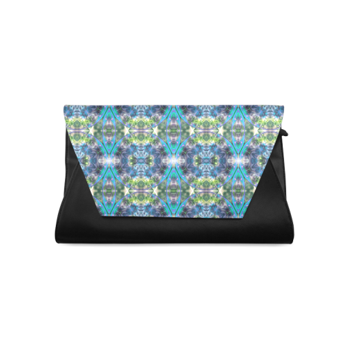 Fractal Kaleidoscope Mosaic -  Cyan Green Clutch Bag (Model 1630)