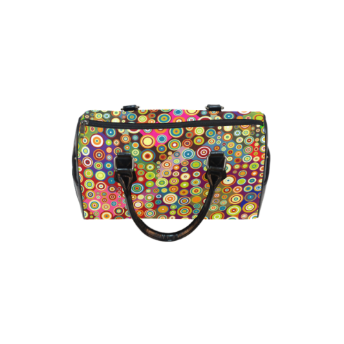 Multicolored RETRO POLKA DOTS pattern Boston Handbag (Model 1621)