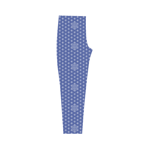 Symbol FLOWER OF LIFE solid pattern white Capri Legging (Model L02)