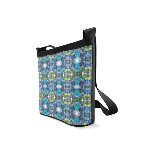 Fractal Kaleidoscope Mosaic -  Cyan Green Crossbody Bags (Model 1613)