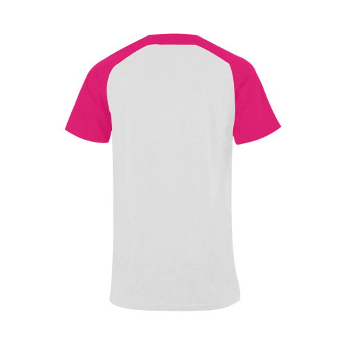 Catholic Holy Communion: Divine Mercy - Pink Sleeves Men's Raglan T-shirt Big Size (USA Size) (Model T11)