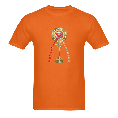 Catholic Holy Communion: Divine Mercy - Orange Men's T-Shirt in USA Size (Two Sides Printing)