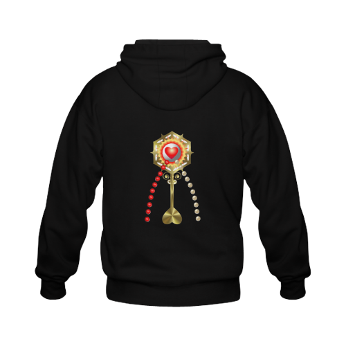 Catholic Holy Communion: Divine Mercy -Black Gildan Full Zip Hooded Sweatshirt (Model H02)