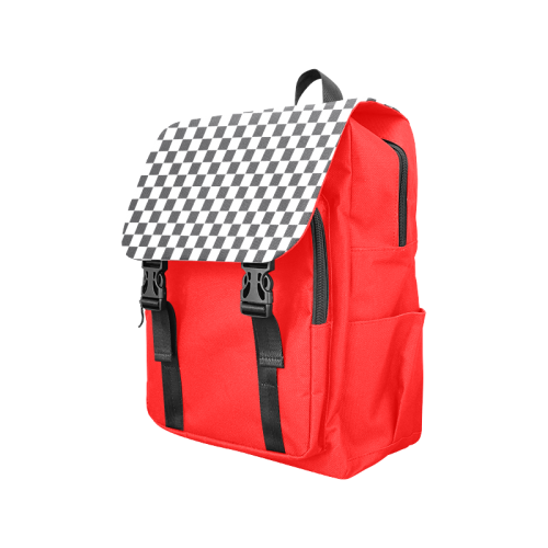 RACING / CHESS SQUARES pattern - black Casual Shoulders Backpack (Model 1623)