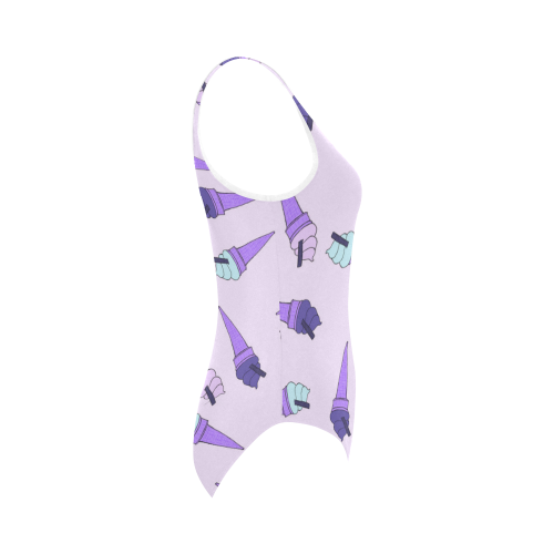 Purple Ice Cream Fun Vest One Piece Swimsuit (Model S04)