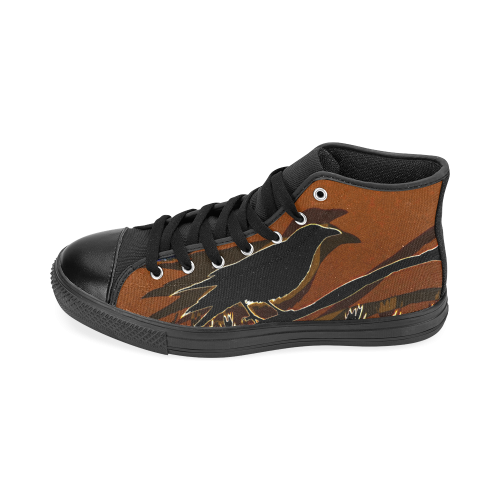 Gothic Raven by Martina Webster Men’s Classic High Top Canvas Shoes /Large Size (Model 017)