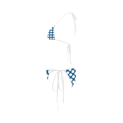 Bikini, White Polka Dots on Blue Custom Bikini Swimsuit