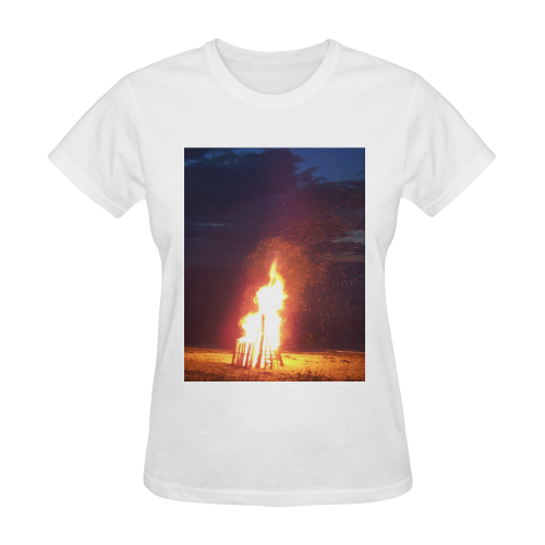 Beach Bonfire Blazing Sunny Women's T-shirt (Model T05)