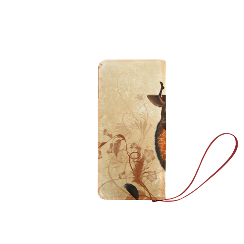 Funny, cute giraffe with fairy Women's Clutch Wallet (Model 1637)