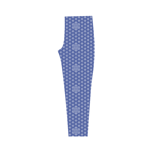 Symbol FLOWER OF LIFE solid pattern white Capri Legging (Model L02)