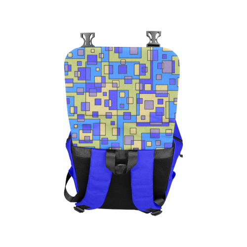 Blue Beige Abstract Square Casual Shoulders Backpack (Model 1623)