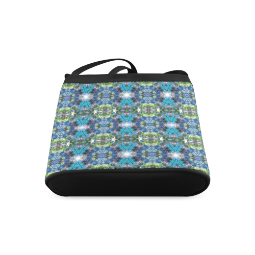 Fractal Kaleidoscope Mosaic -  Cyan Green Crossbody Bags (Model 1613)